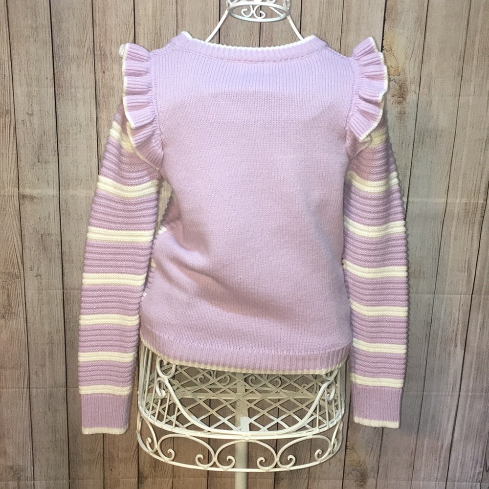 ASOS Striped Ruffle Sleeve Sweater - Picture 6 of 8